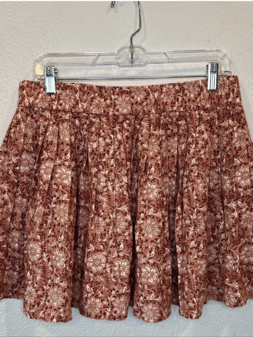 American Eagle Outfitters Rust Floral Circle Skirt